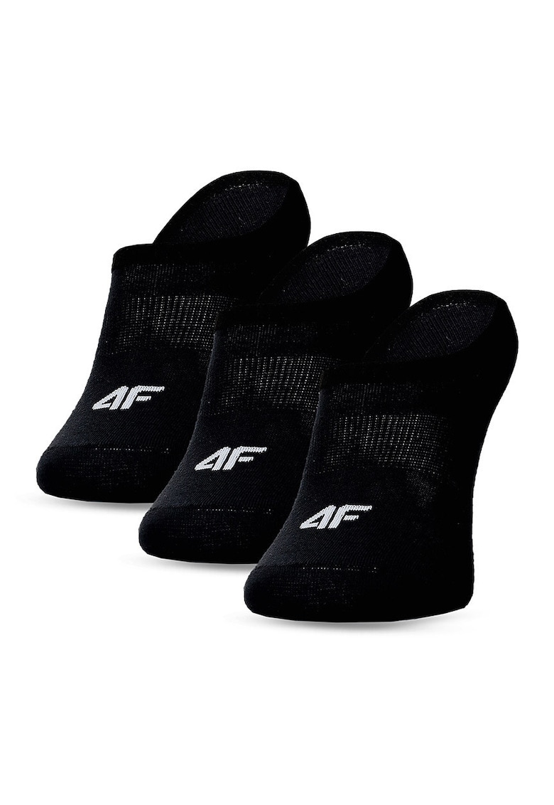 Set Sosete Talpici Barbati Negru Intens - 3 Perechi Confortabile No-Show - Material Bumbac Elastic - Sport & Casual - Constructie Fara Cusaturi -