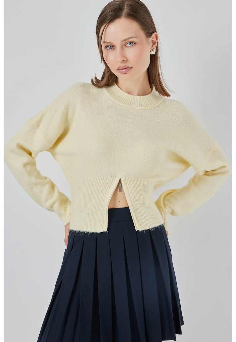 Pulover dama - BigDart - Tricot - Galben lamaie -