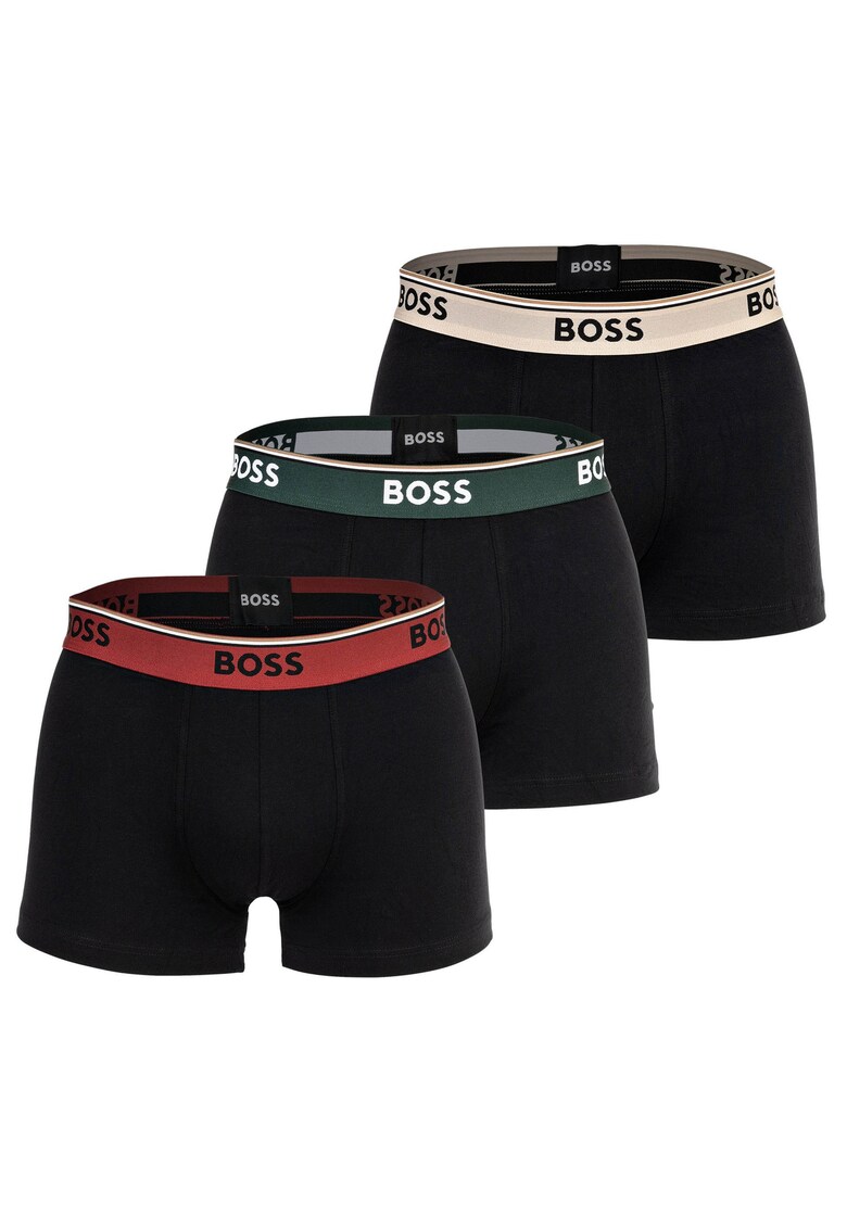 Set de boxeri cu logo Power - 3 perechi - Negru/Gri/Albastru