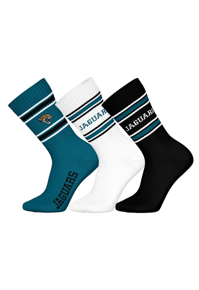 Set de sosete lungi unisex NFL - 3 perechi - Alb/Negru/Albastru petrol