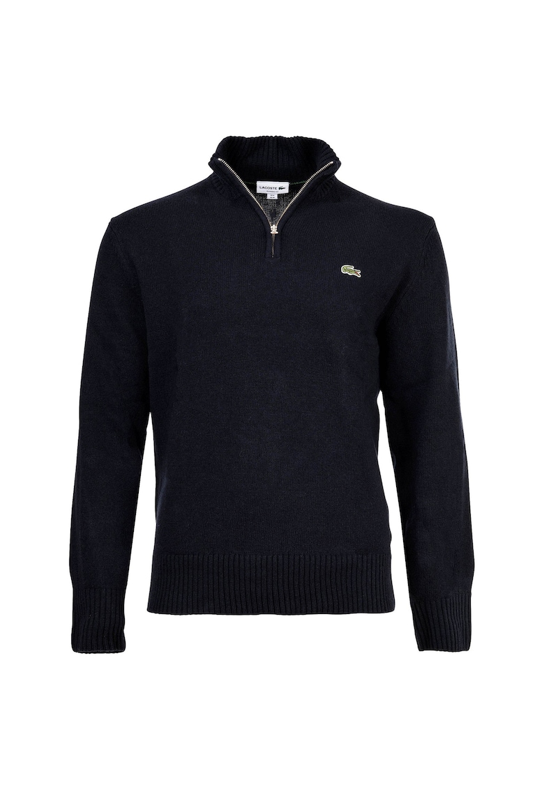 Pulover din lana cu fenta cu fermoar