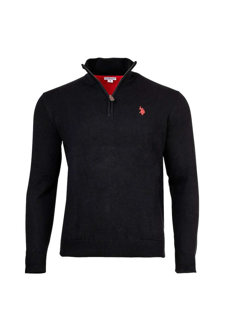 US POLO ASSN Bluza de trening cu guler inalt - Negru