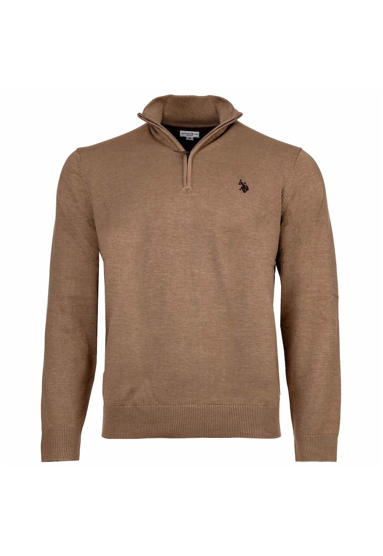 Bluza de trening cu guler inalt - Bej