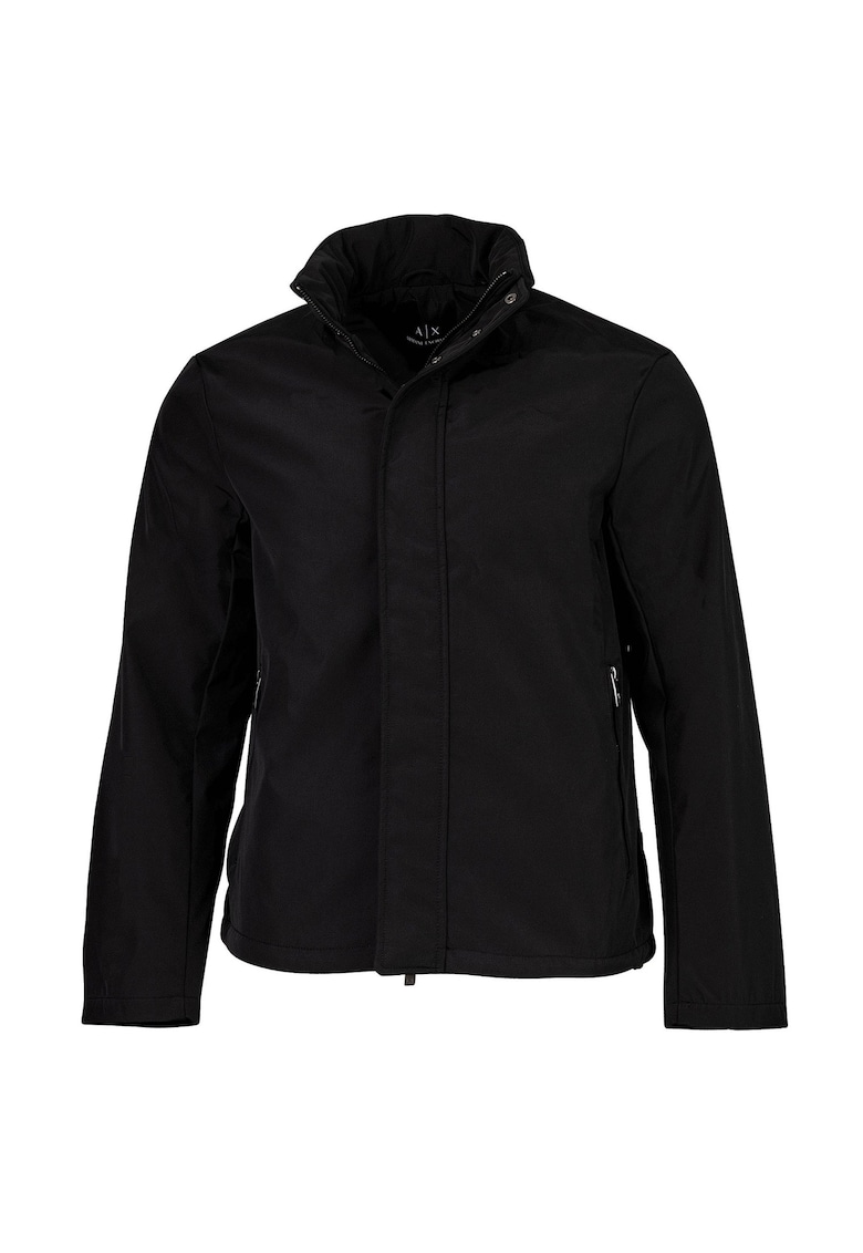 Armani Exchange Jacheta cu model uni si capse - Negru