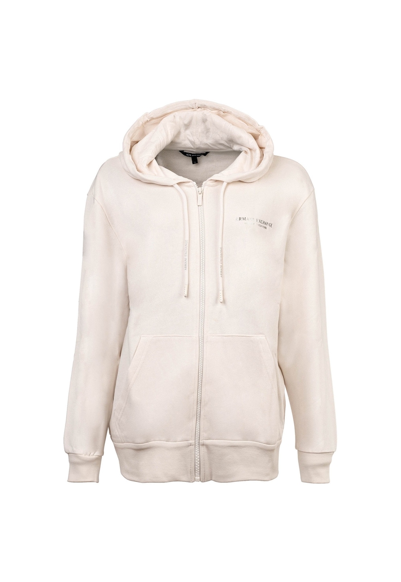 Armani Exchange Hanorac cu detaliu cu logo pe piept - Alb