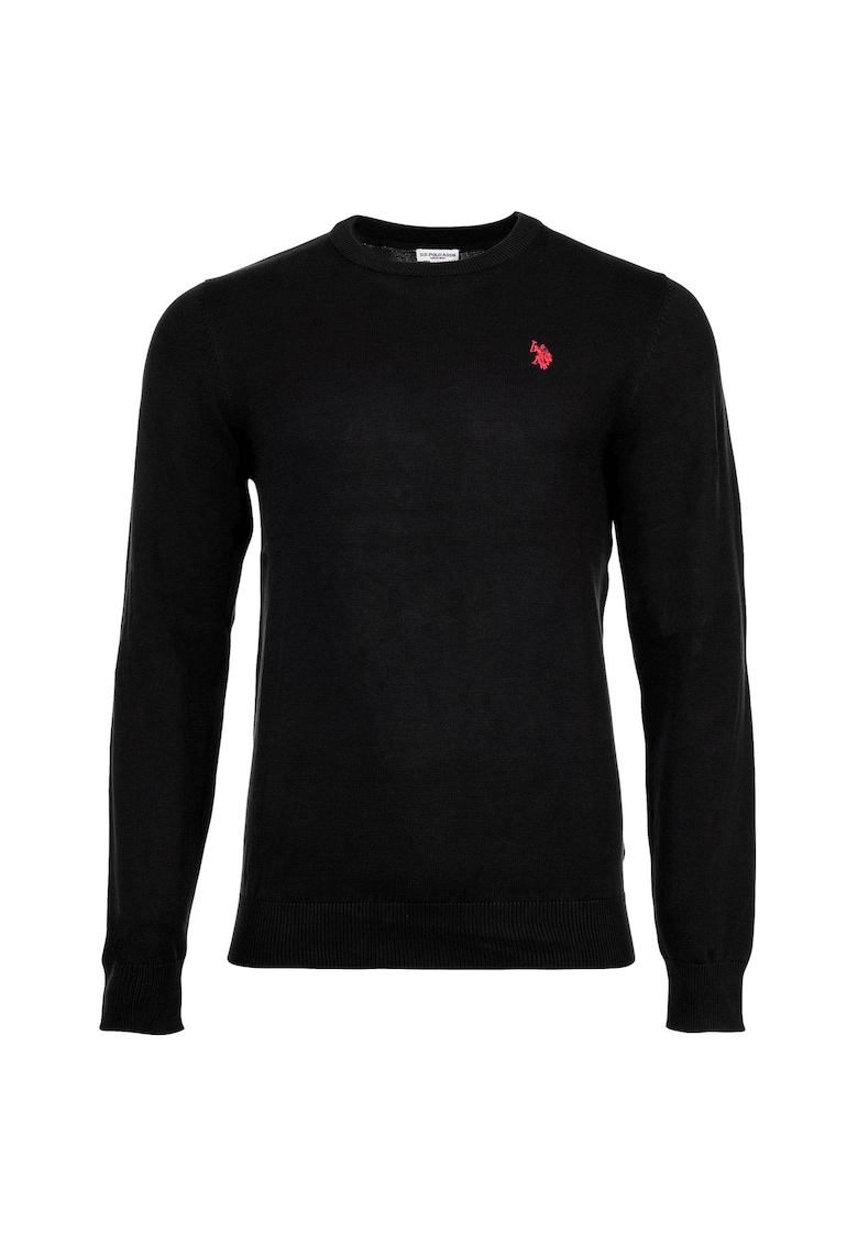 U.S. Polo Assn - Pulover slim fit tricotat fin - Negru