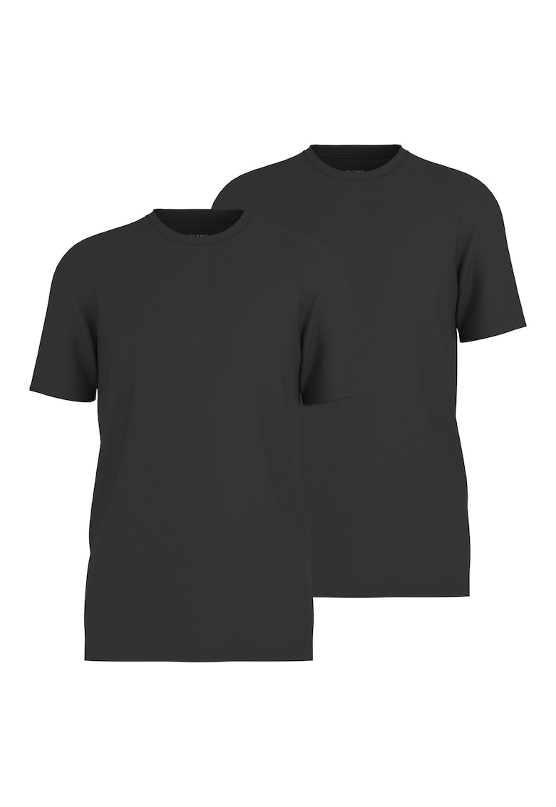 Set de tricouri cu model uni - 2 piese - Negru