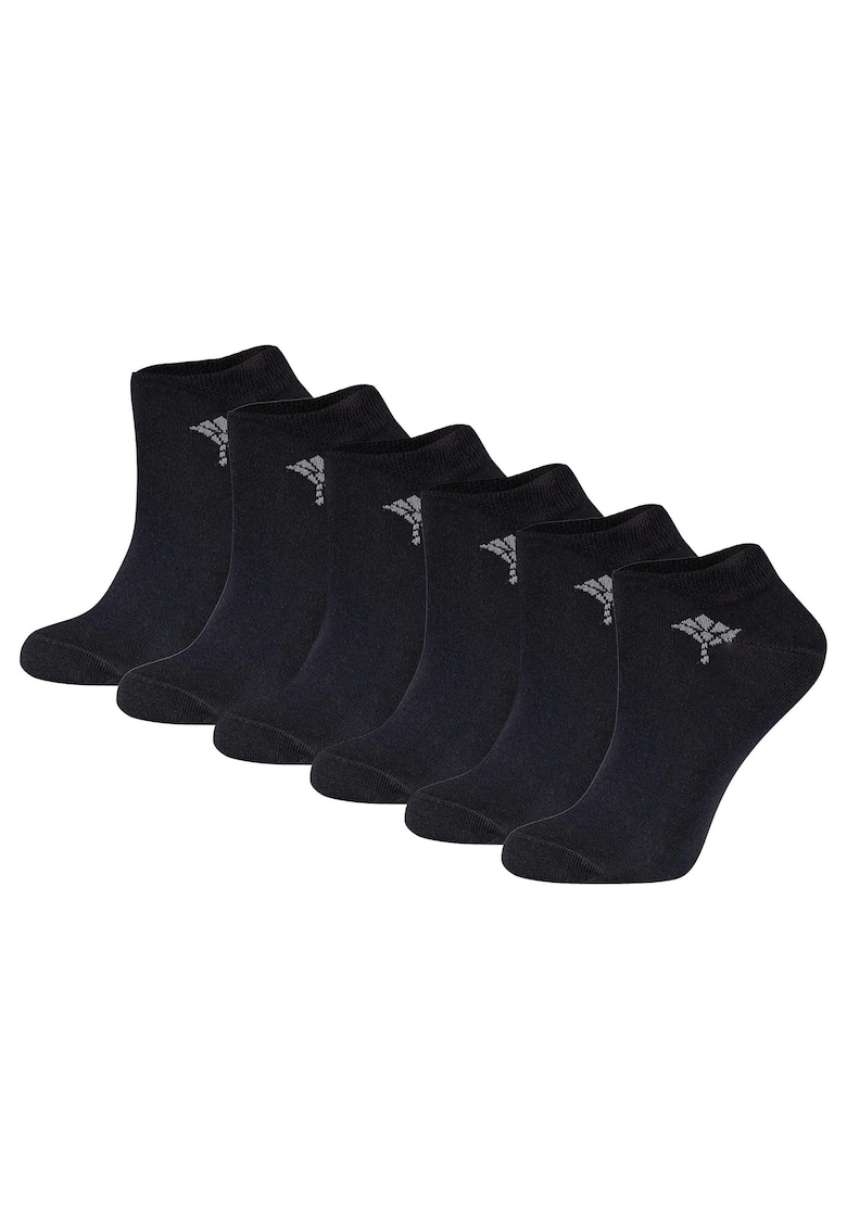 Joop Set de sosete pana la glezna cu detaliu brodat - 6 perechi - Negru