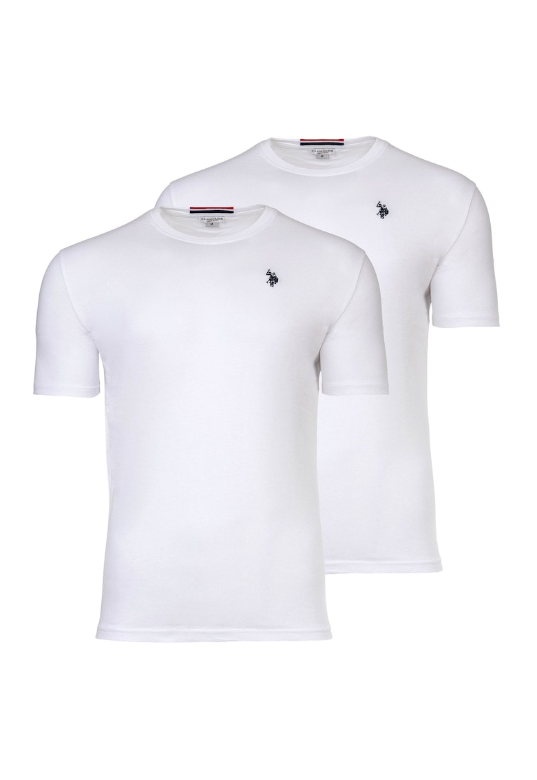 US POLO ASSN Set de tricouri cu broderie logo - 2 piese - Alb