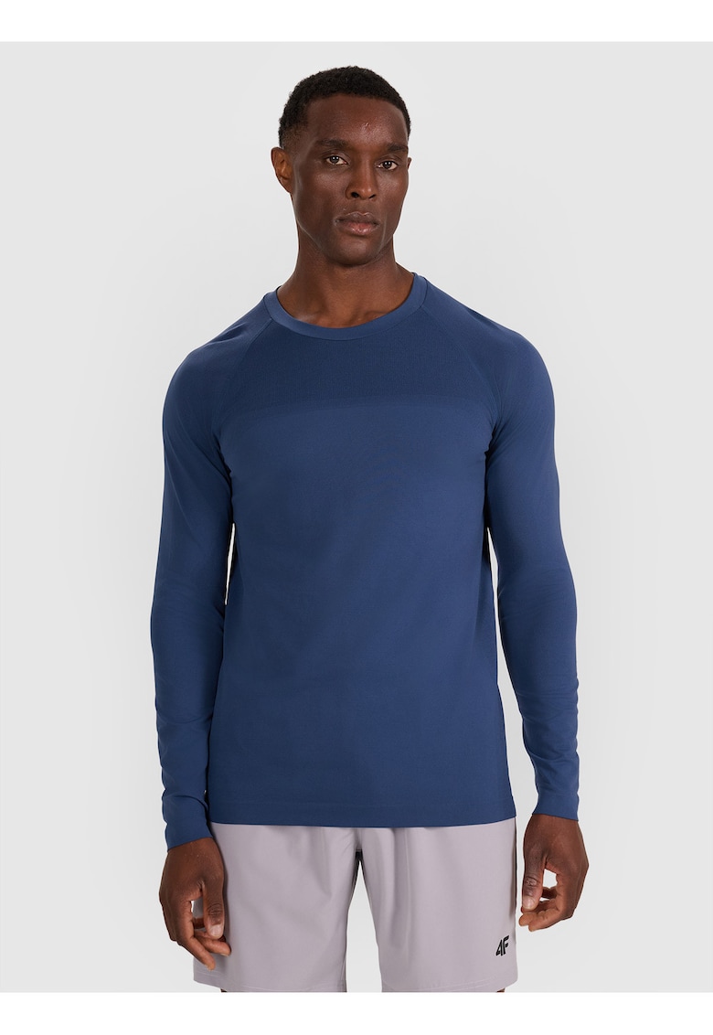 Tricou Antrenament Barbati Maneci Lungi - Tehnologie 4FDry - Poliamida - Croiala Regular - Culoare Denim - Marime S/M