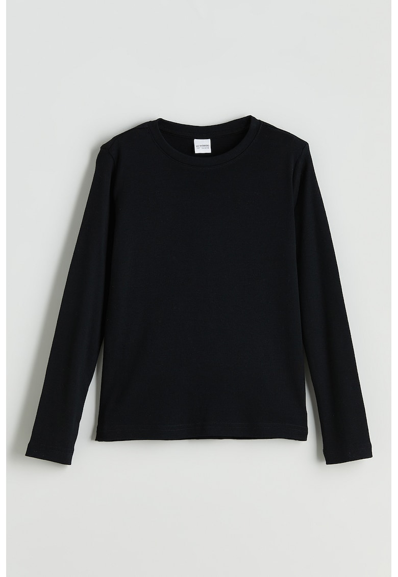 Bluza uni de bumbac - Negru