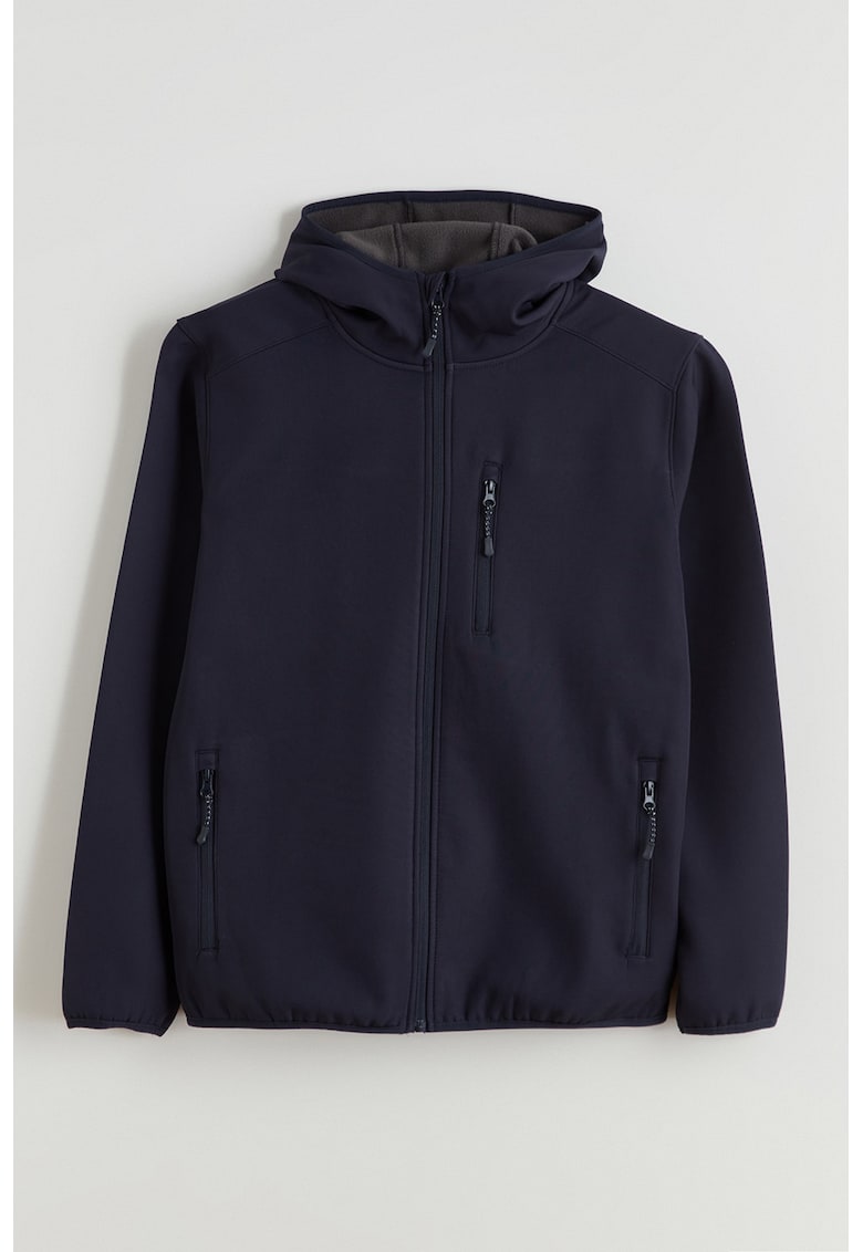 Jacheta cu gluga si buzunar pe piept