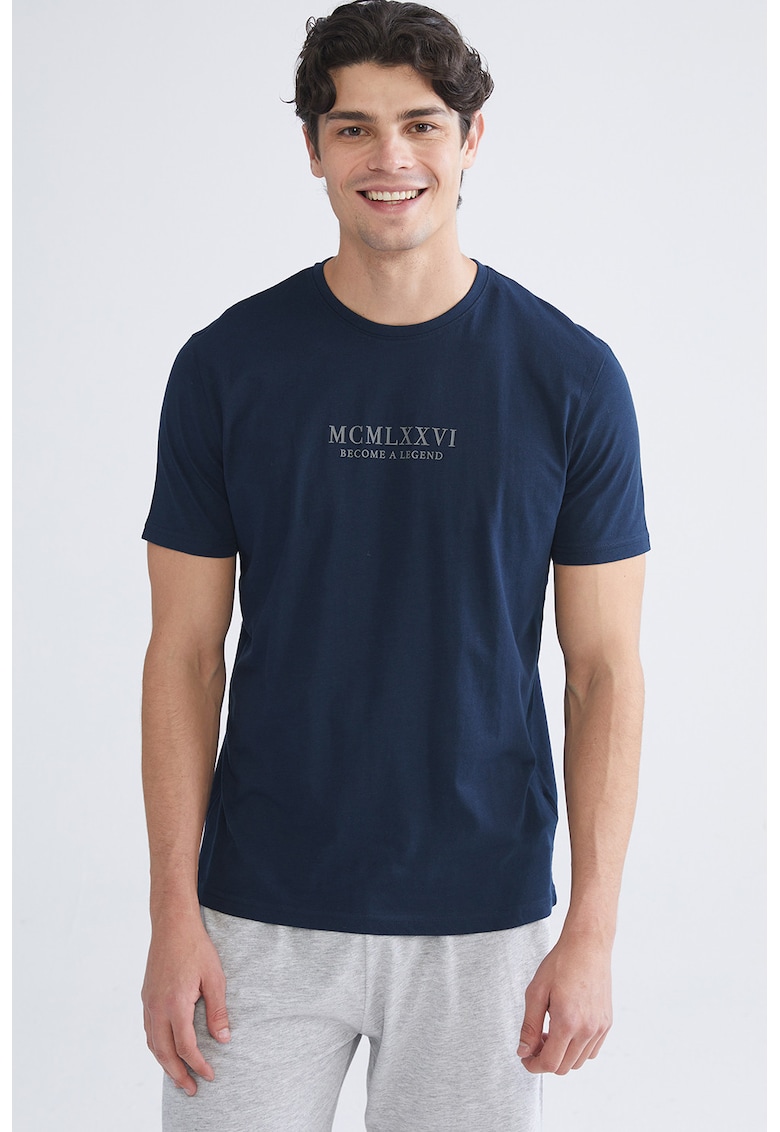 Pijama scurta din bumbac cu imprimeu