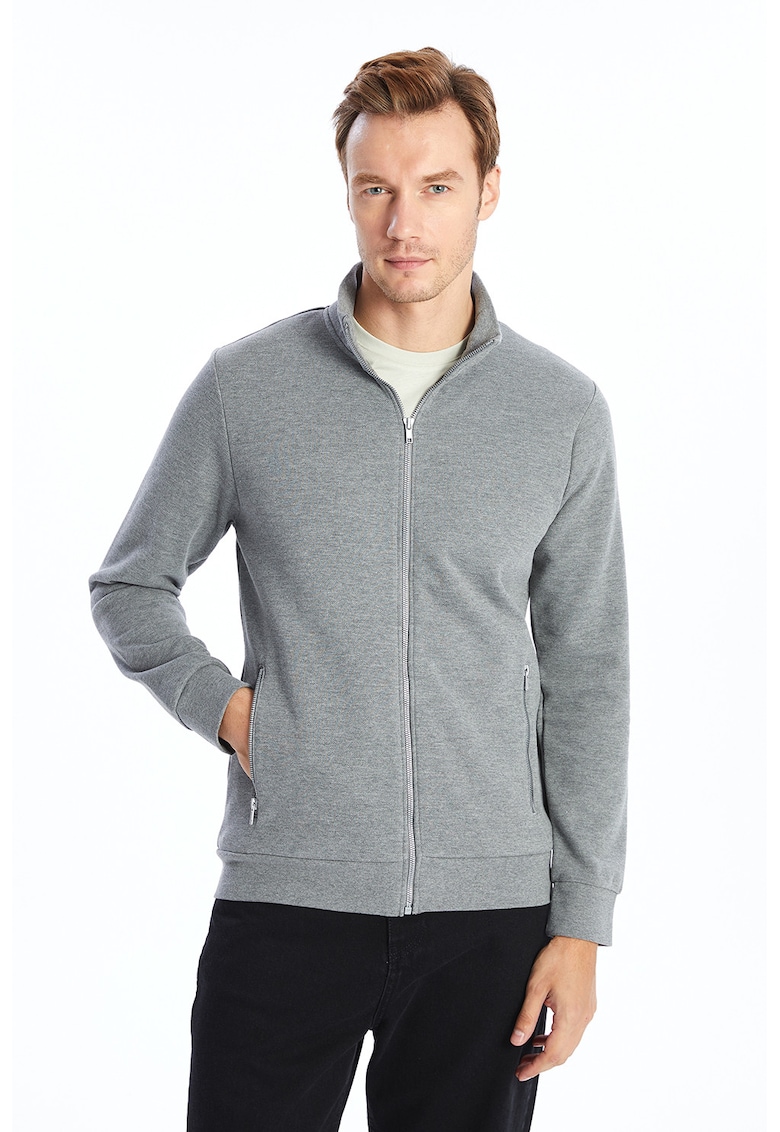 Bluza de trening cu buzunare laterale si fermoar