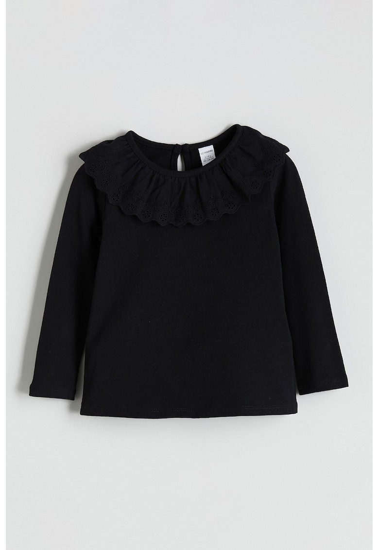 Bluza cu guler din dantela Sangallo