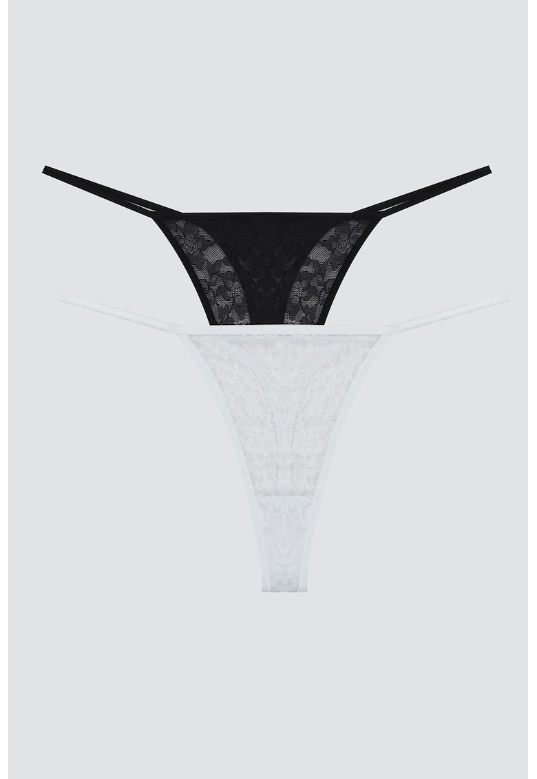 Set de chiloti tanga din dantela - 2 perechi