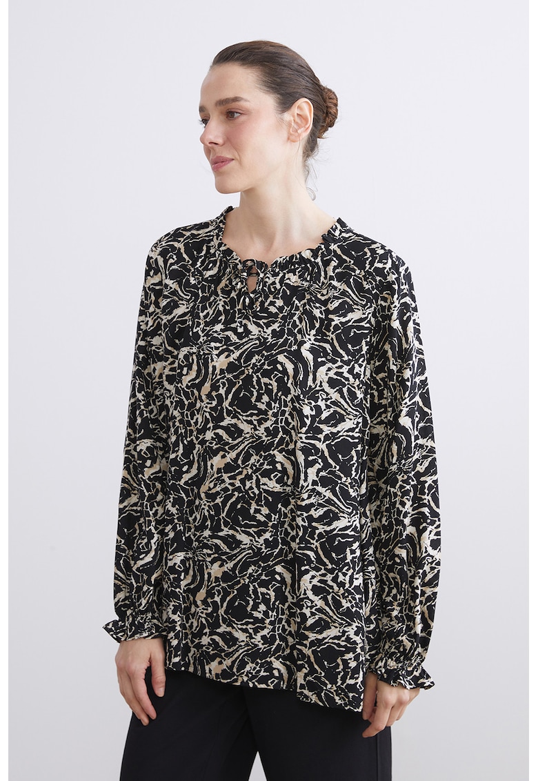 Bluza cu mansete elastice si model