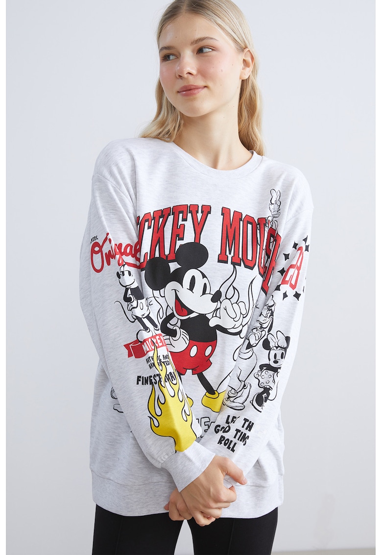 Bluza de trening lejera cu imprimeu Mickey Mouse