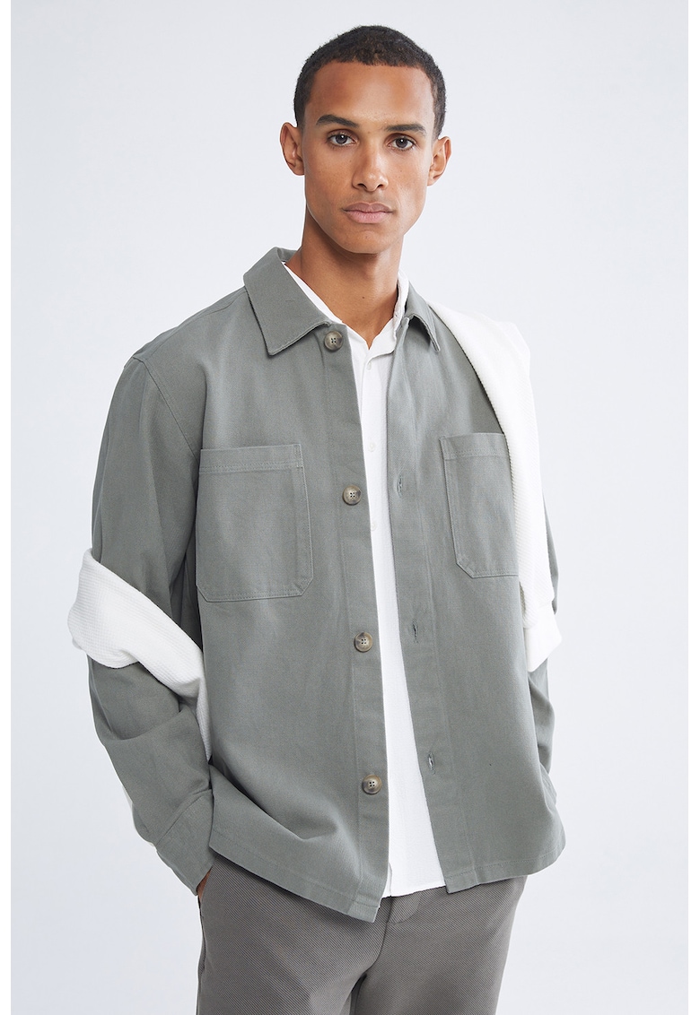 Jacheta-camasa de bumbac cu nasturi