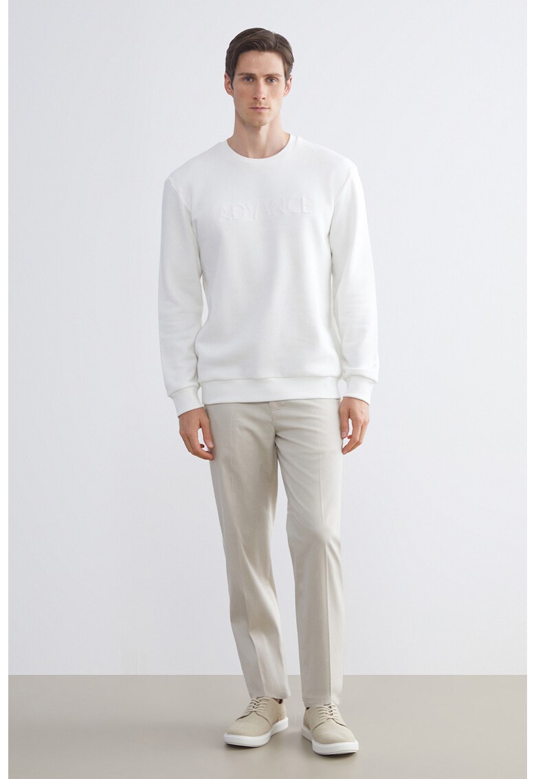 Bluza de trening regular-fit cu decolteu la baza gatului - Alb optic