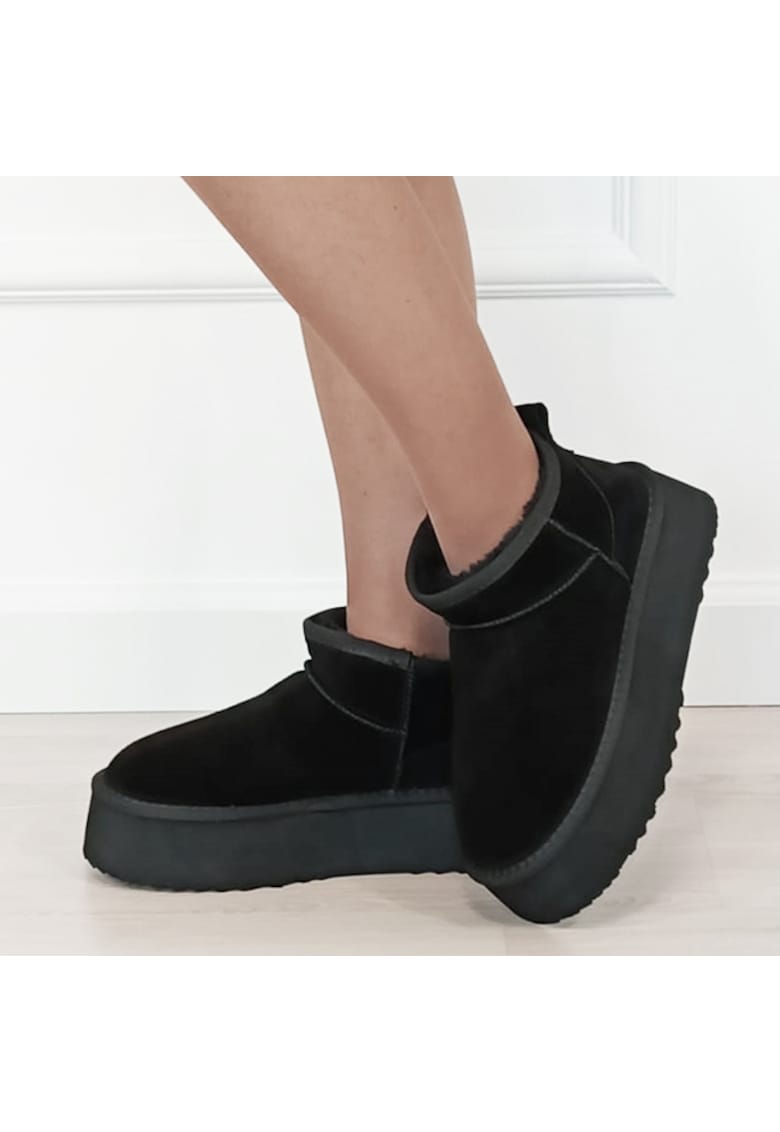 Ghete negre din piele naturala 6391 113 18578 - Negru