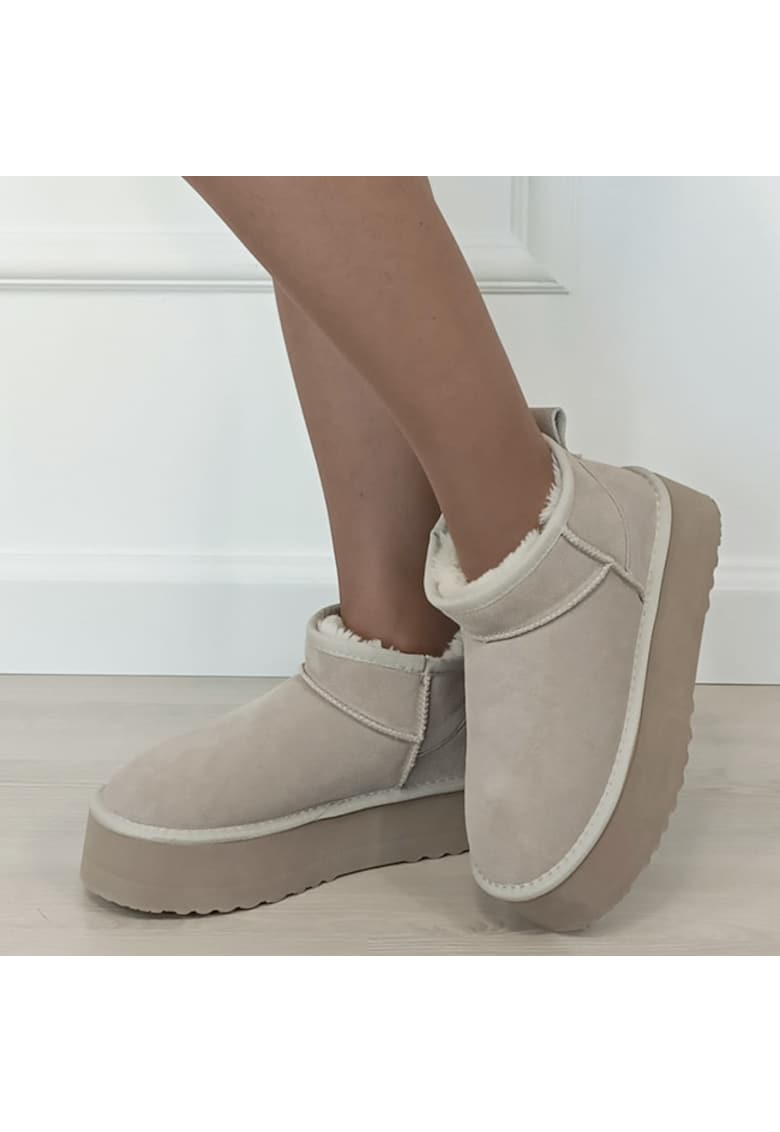 Ghete bej din piele naturala 6391 113 18587 - Bej