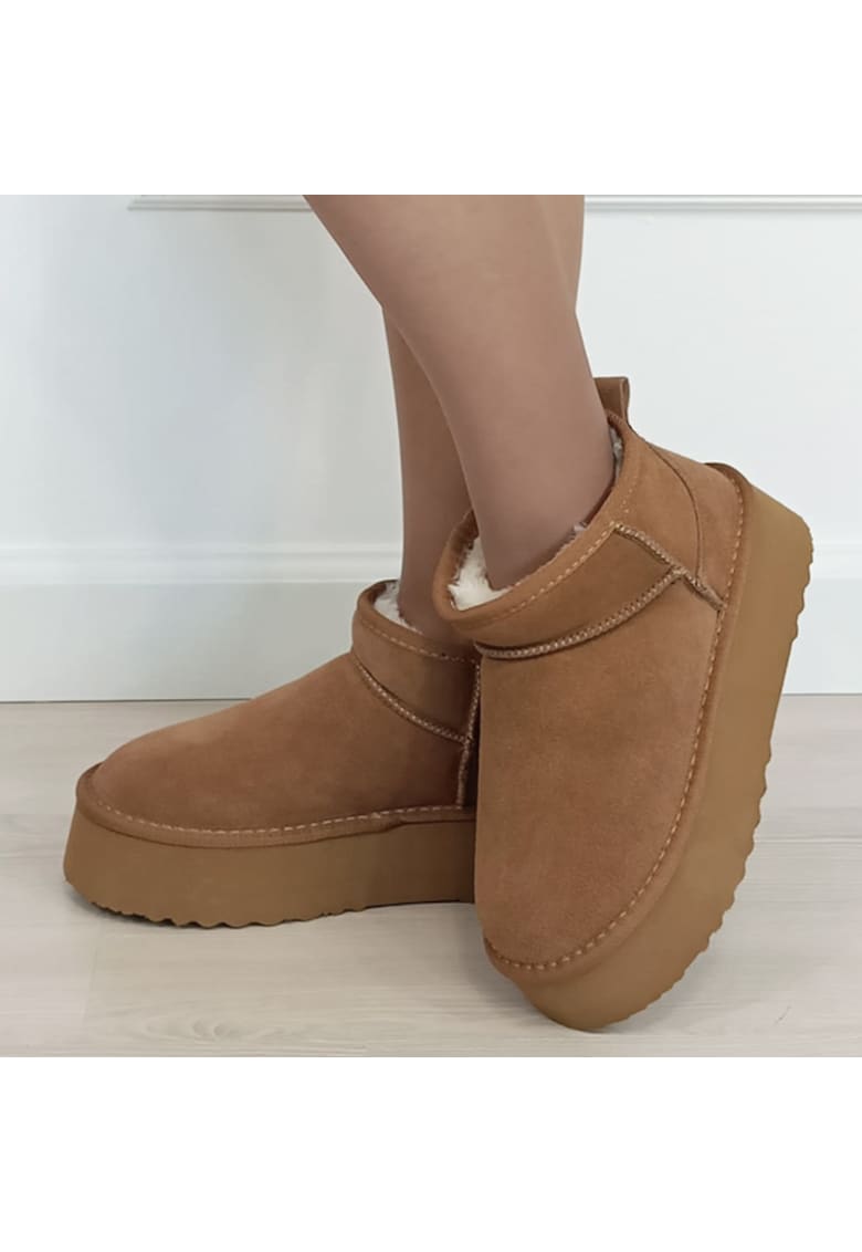 Ghete camel din piele naturala 6391 113 18590 - Bej