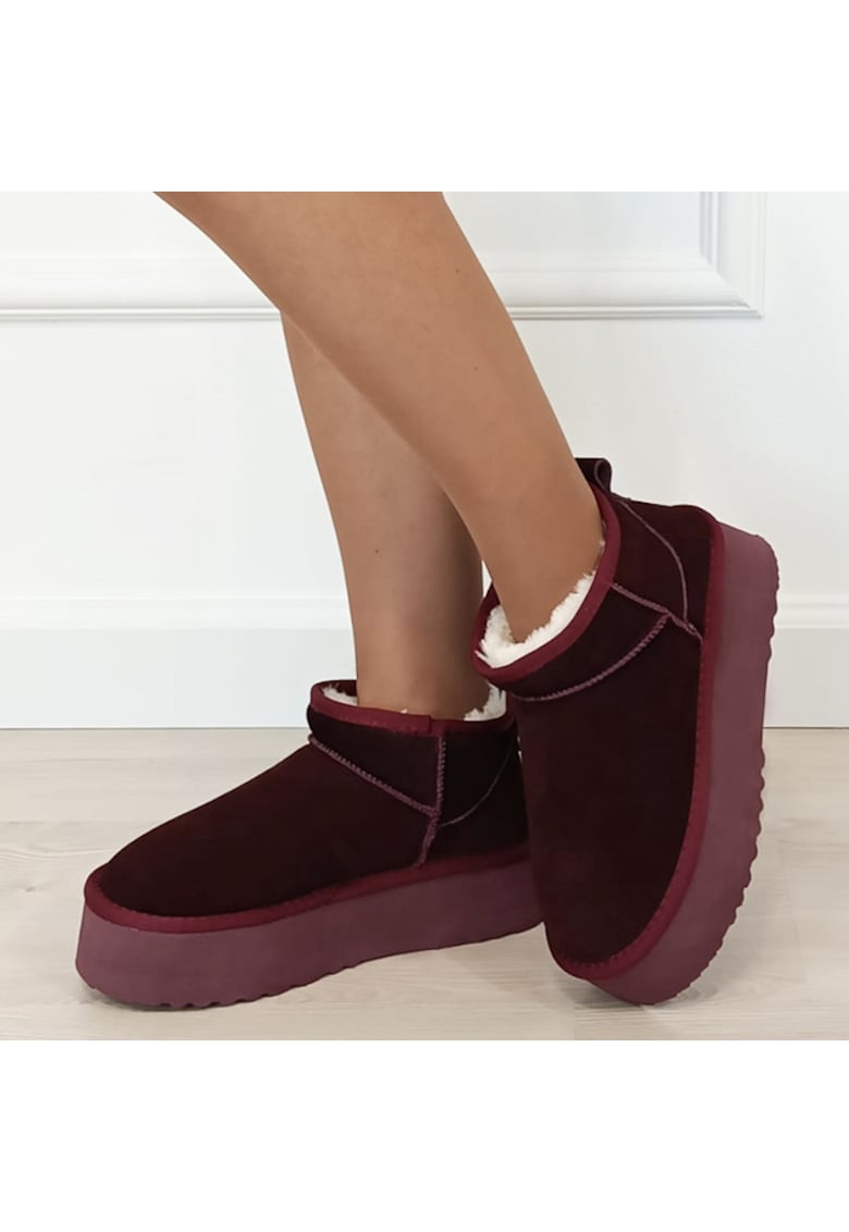 Ghete bordo din piele naturala 6391 113 18596