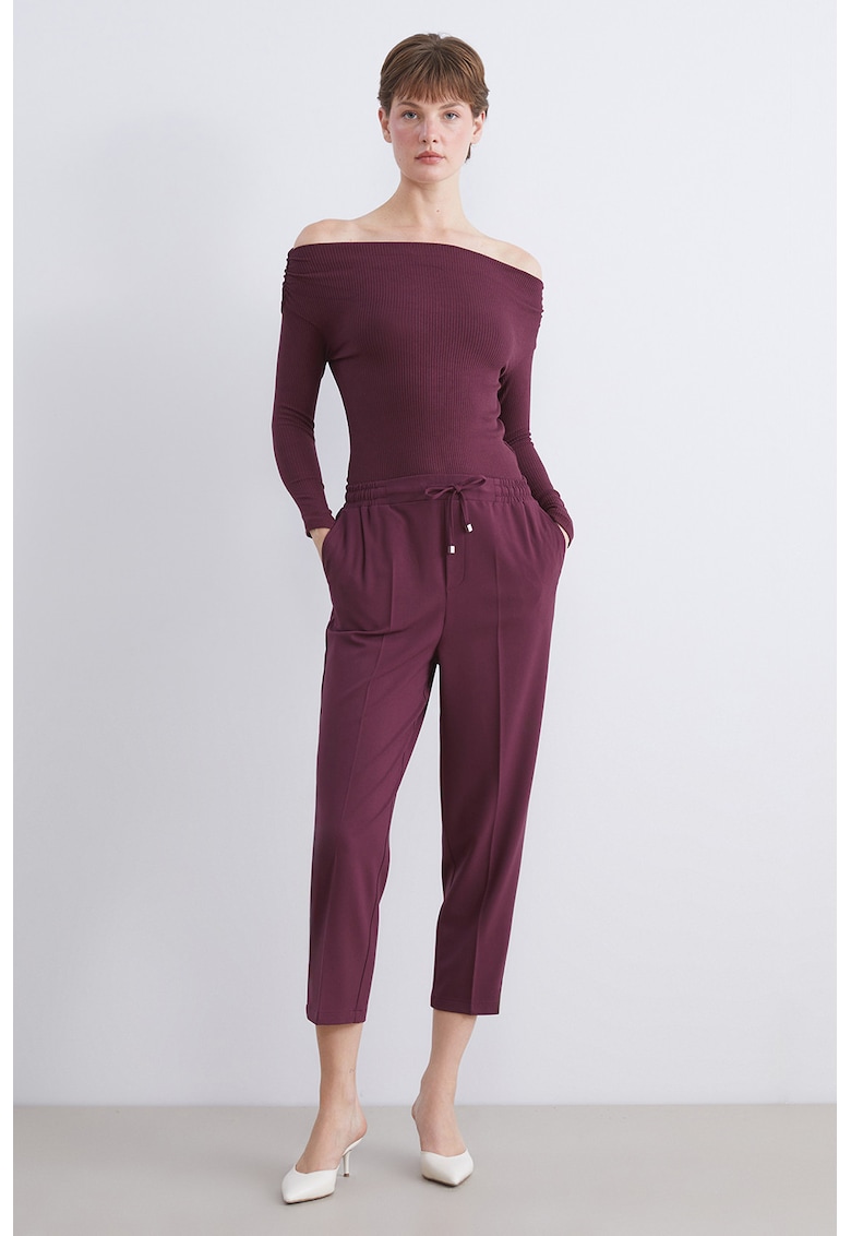 Pantaloni crop carrot fit