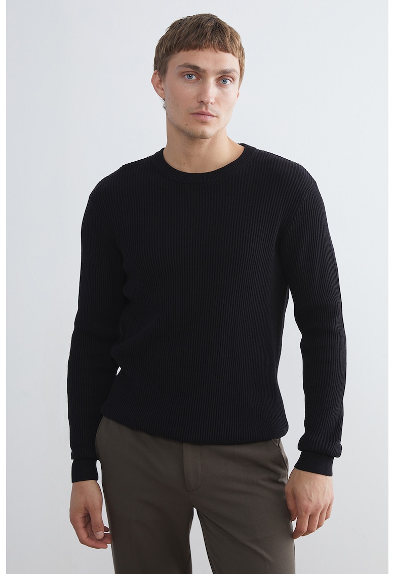 Pulover striat din bumbac