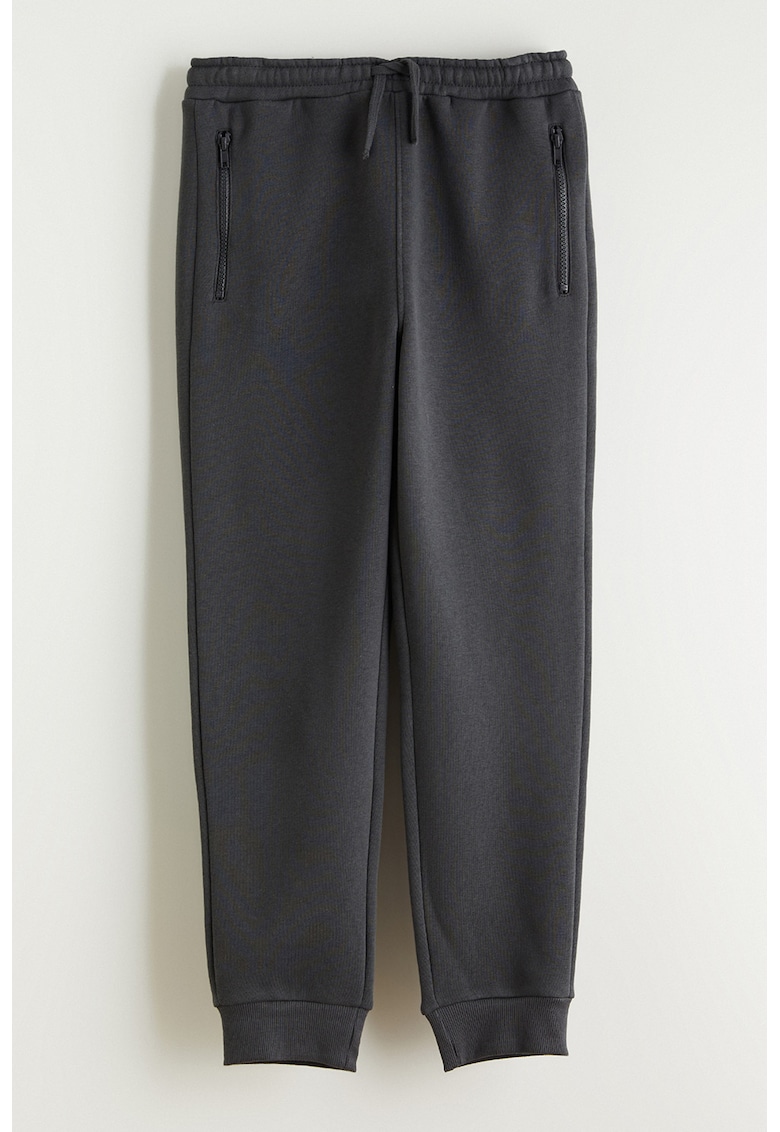 Pantaloni de trening din amestec de bumbac cu talie elastica