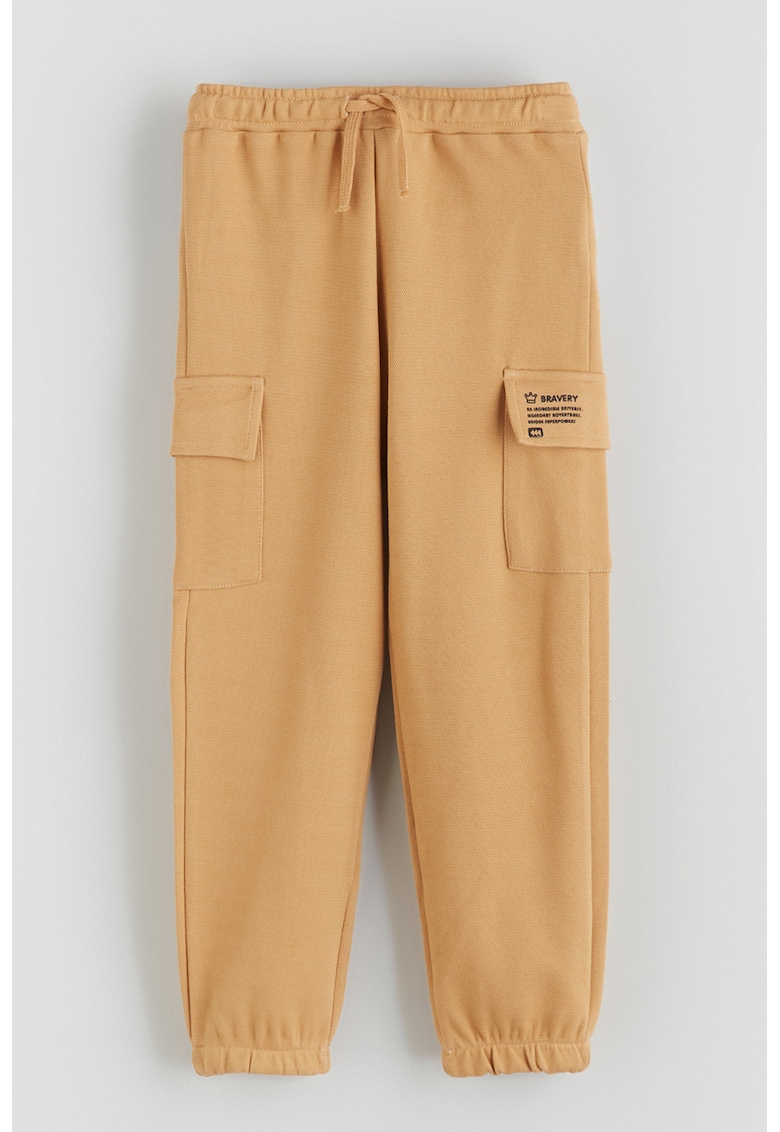 Pantaloni cargo din pique - Portocaliu persan