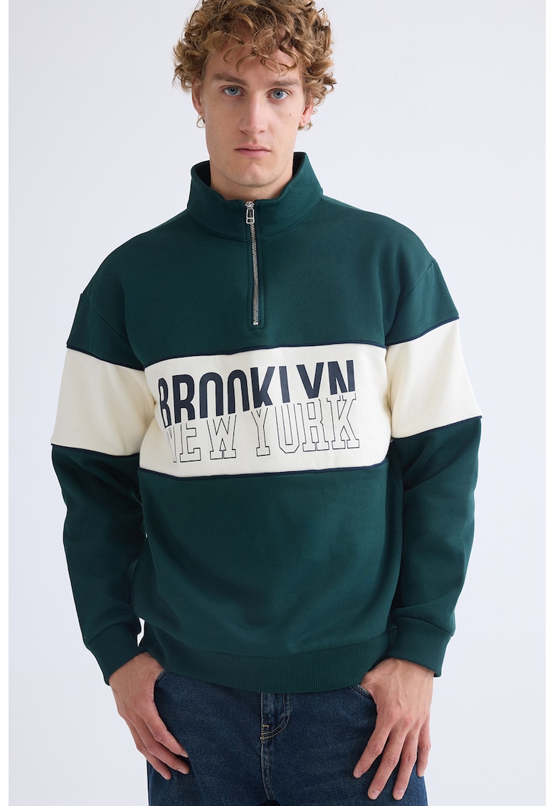 Bluza lejera de trening cu fermoar scurt