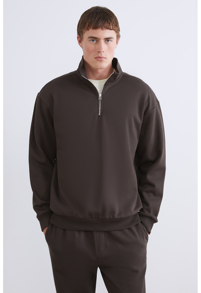 Bluza lejera de trening cu fermoar scurt