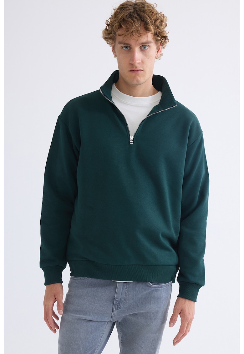 Bluza lejera de trening cu fermoar scurt