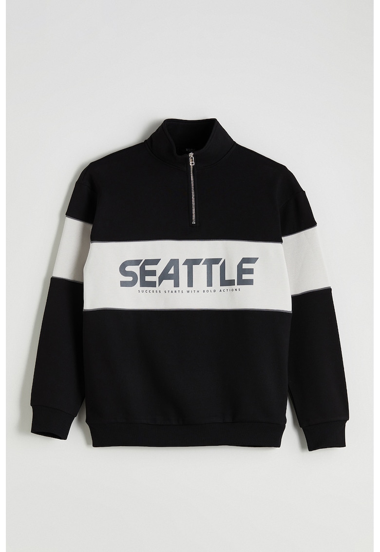 Bluza lejera de trening cu imprimeu text