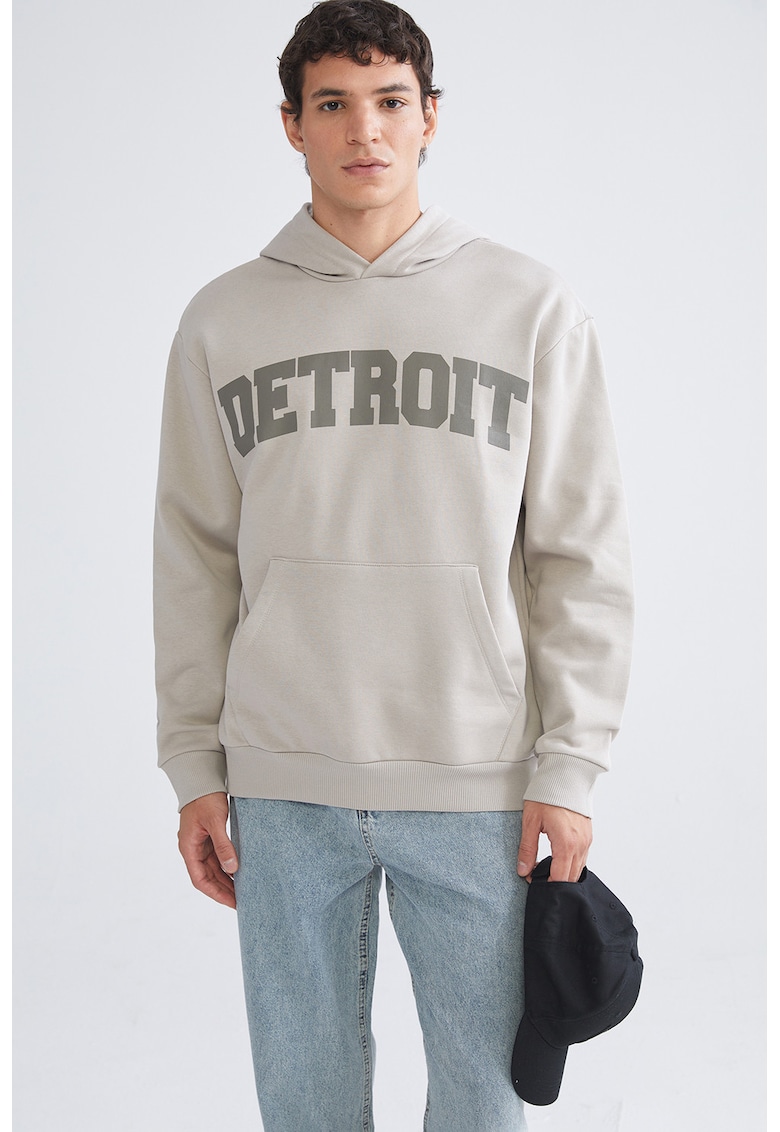 Hanorac lejer cu imprimeu text