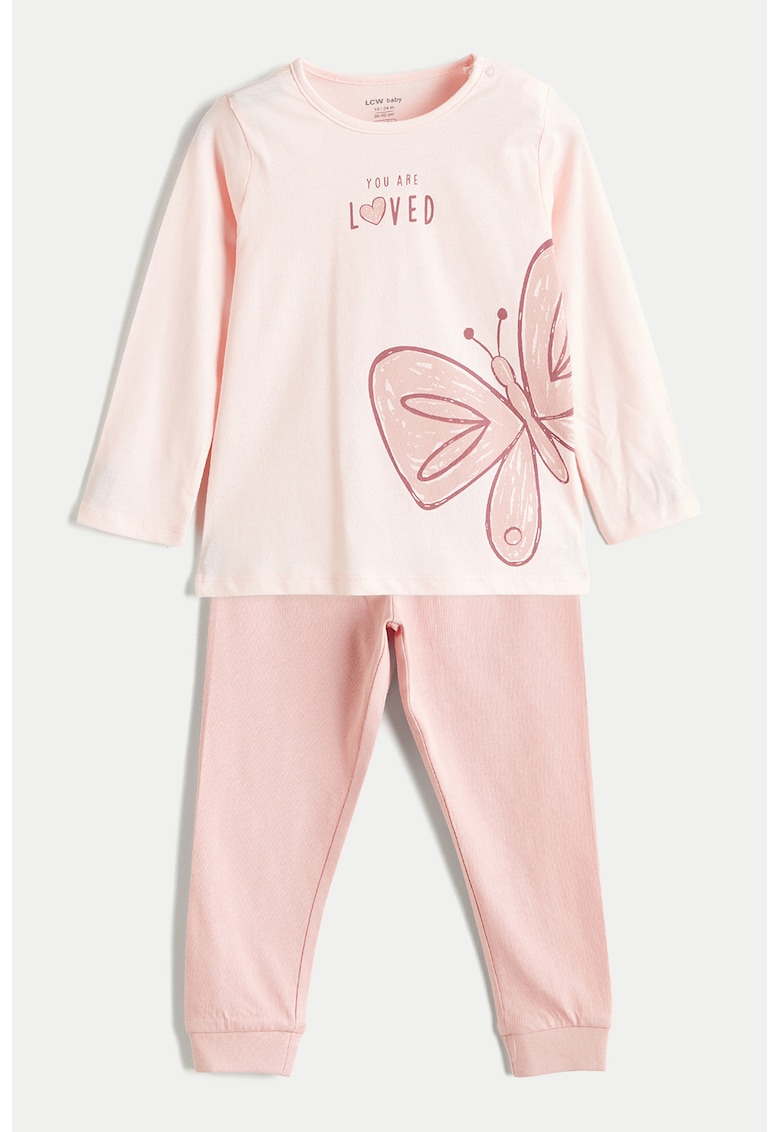 Set de bluza de trening cu model grafic si pantaloni - 2 piese