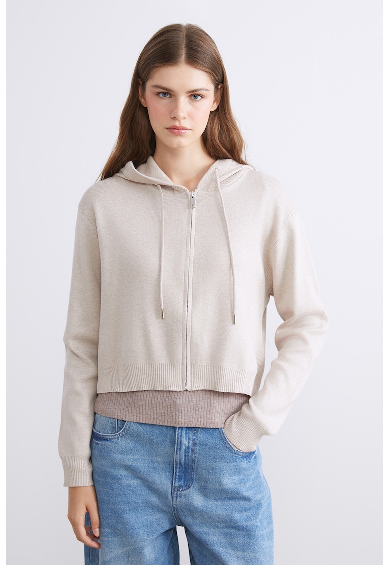 Pulover cu gluga si fermoar