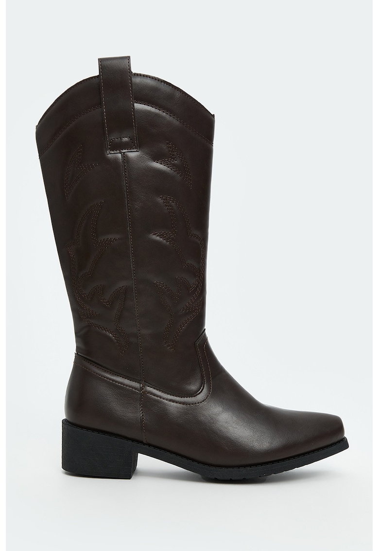 Cizme din piele ecologica cu varf ascutit