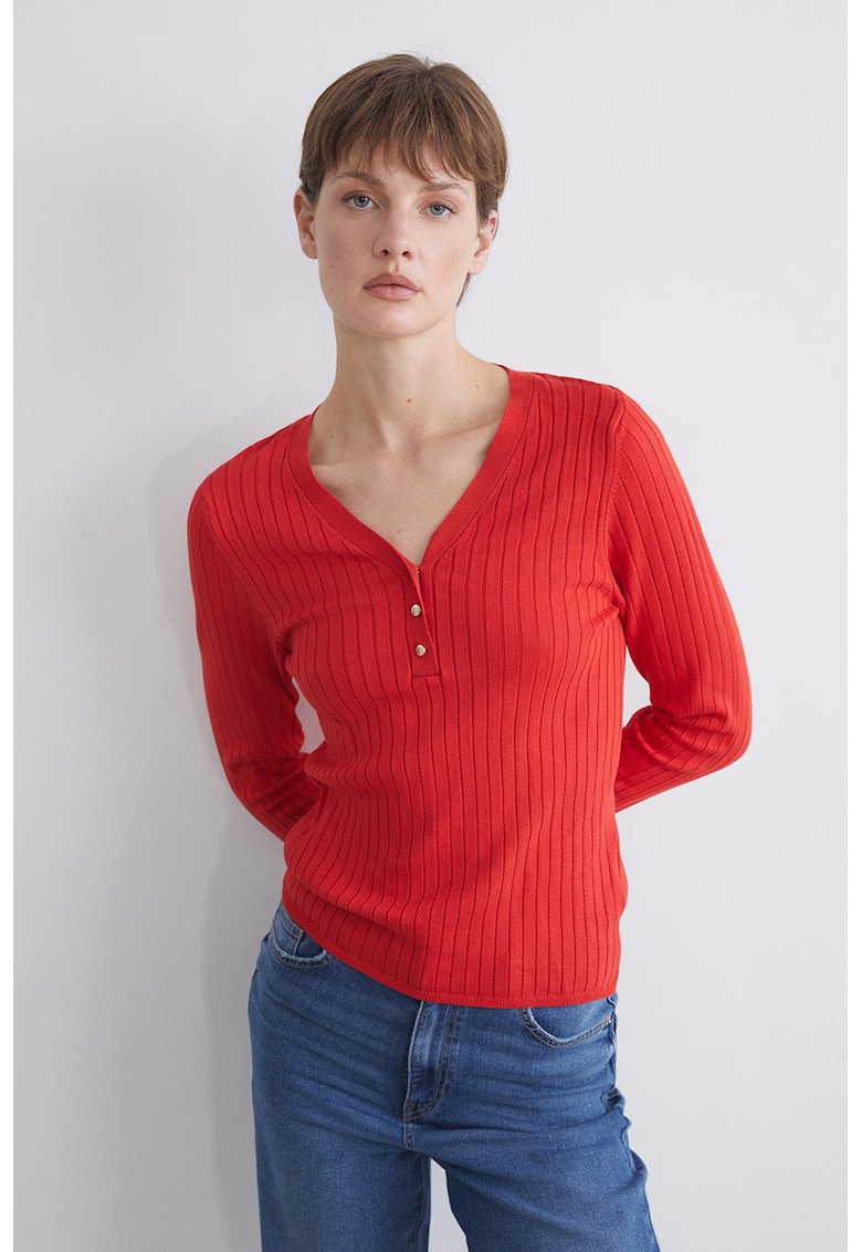 Pulover striat tricotat fin