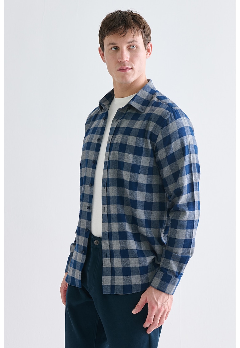 Camasa din amestec de bumbac cu model in carouri