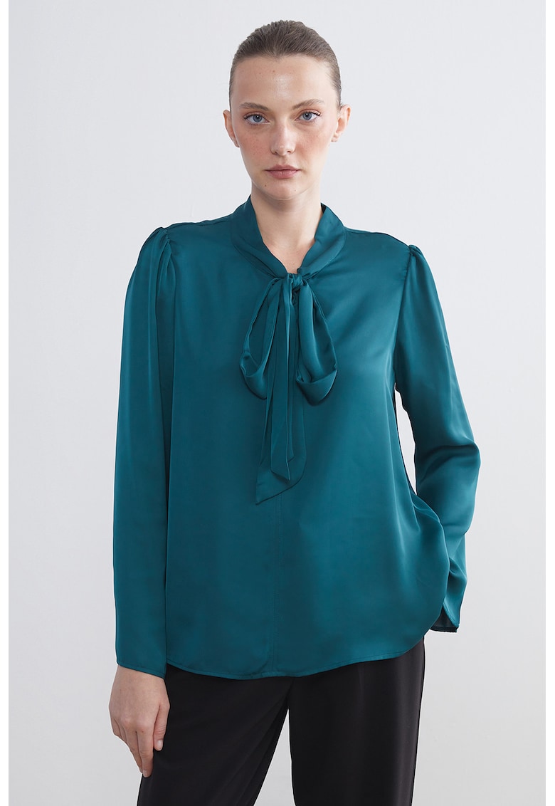 Bluza supradimensionata cu funda din panglici