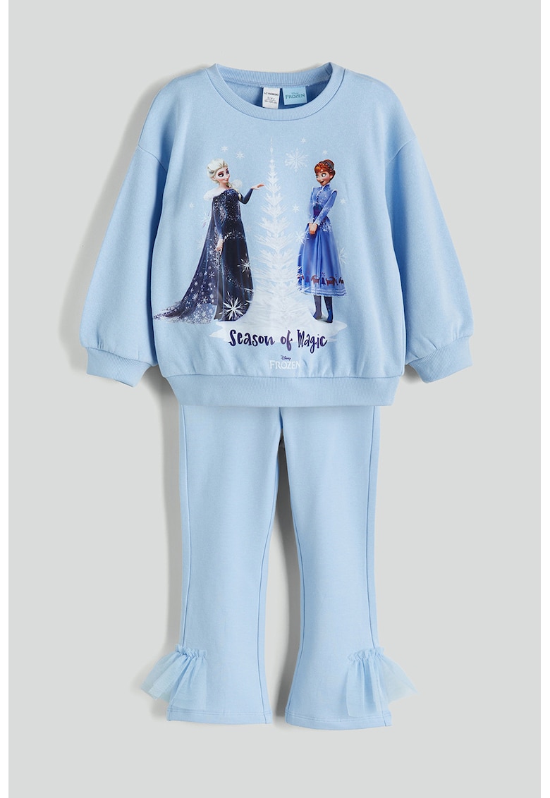 Set de bluza de trening si pantaloni bootcut cu Frozen - 2 Pieces - Albastru pastel