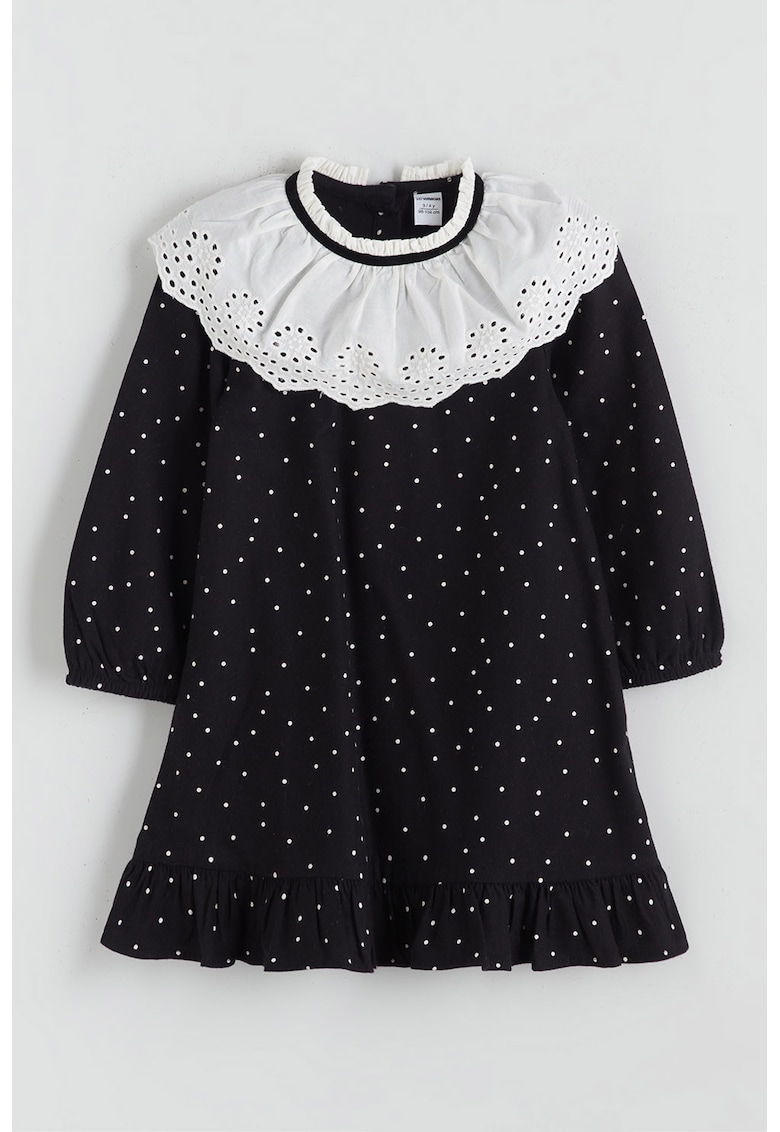 Rochie cu buline si terminatie cu volane