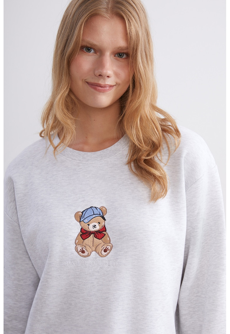 Bluza de trening lejera cu broderie