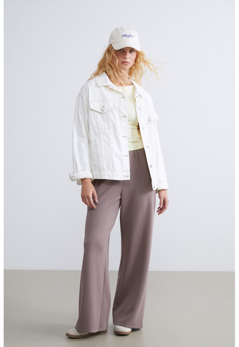 Pantaloni de trening din amestec de modal cu croiala ampla