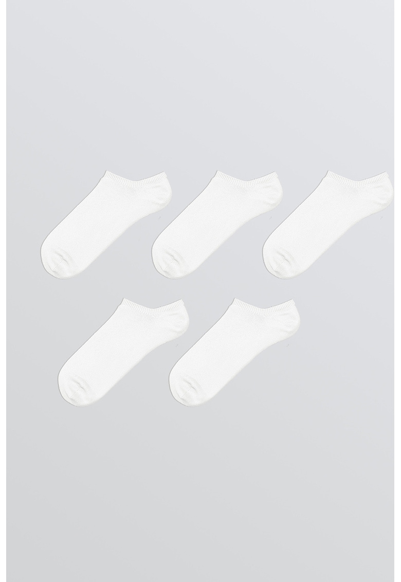 Set de sosete pana la glezna cu mode uni - 5 perechi