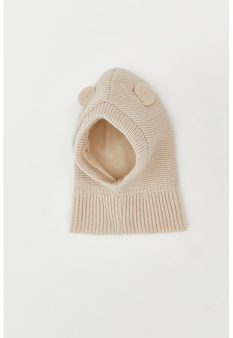 Caciula tip cagula cu model tricotat si design urs