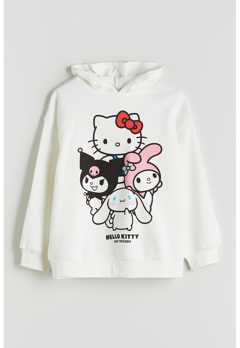 Hanorac din amestec de bumbac cu imprimeu Hello Kitty